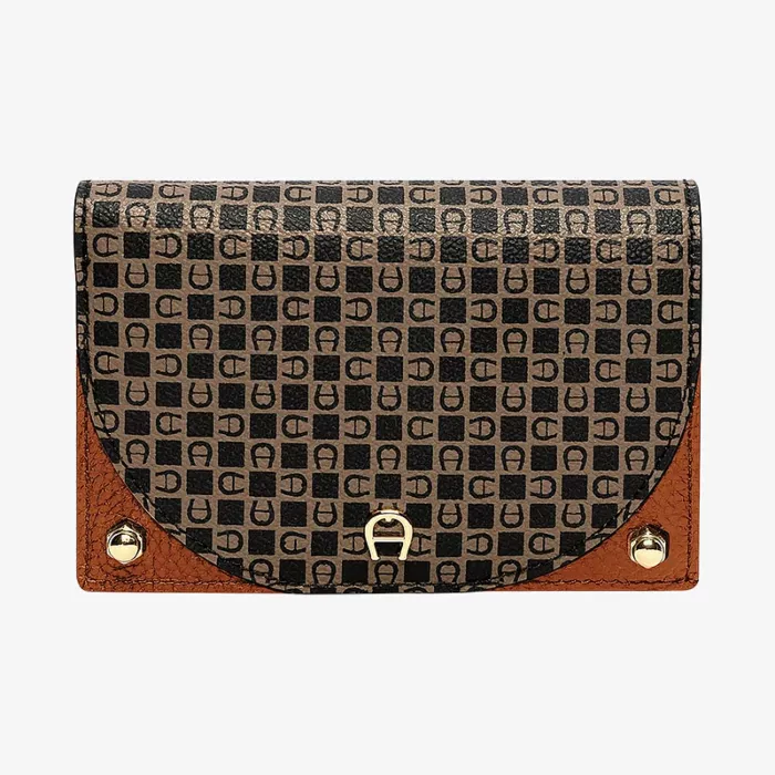 Aigner Diadora Cognac Brown Card Holder — view 1